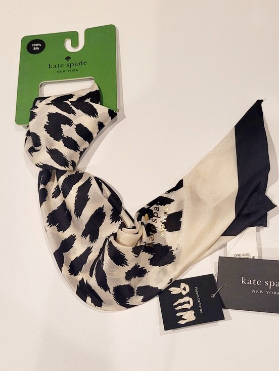 kate spade Accessories - Kate Spade Leopard 100% Silk Scarf